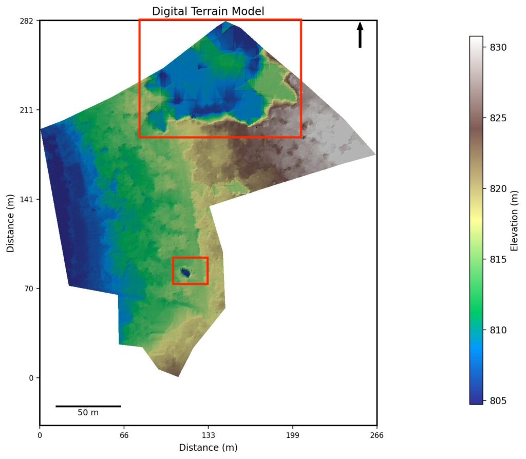 DTM at 150 ft altitude — most terrain detail