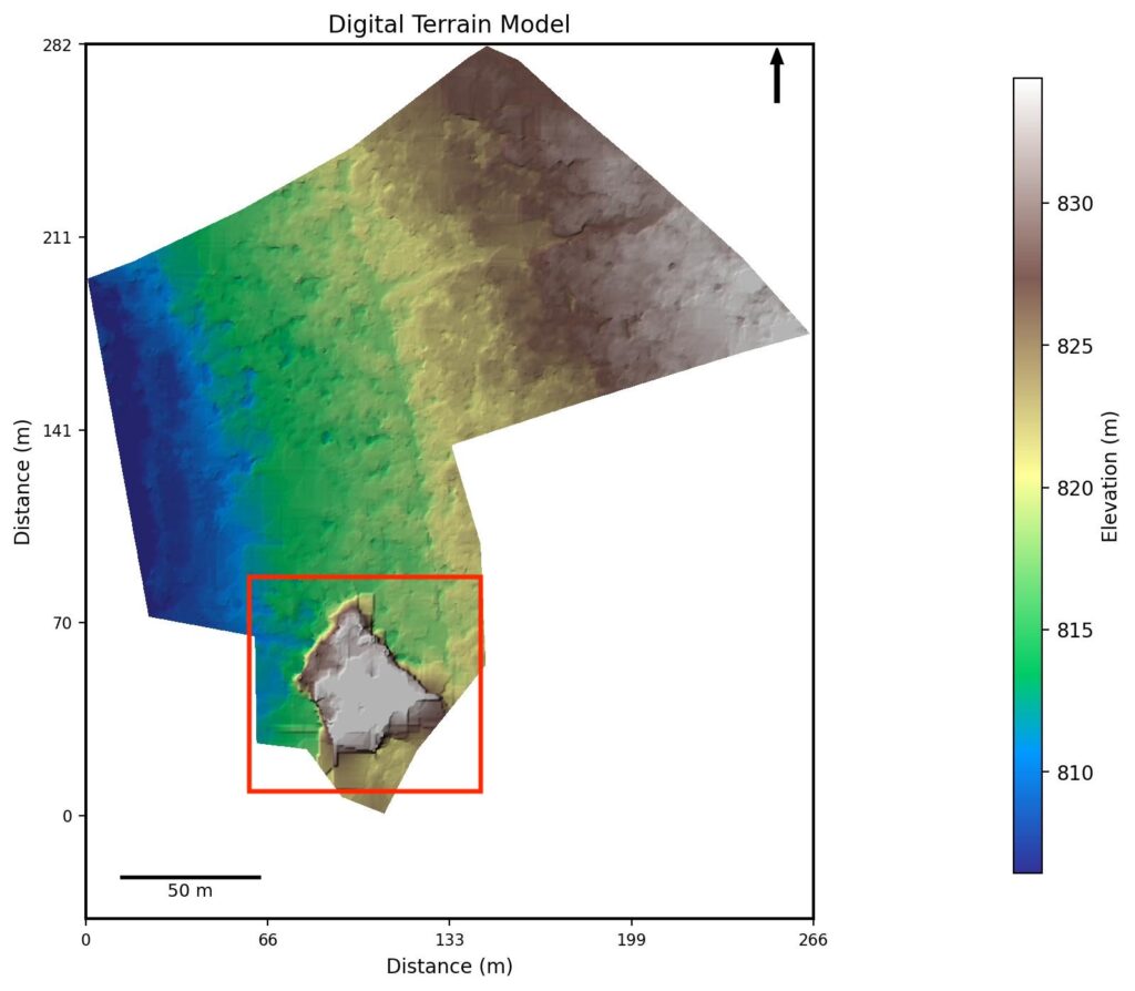 DTM at 400 ft altitude — fastest survey, more washouts