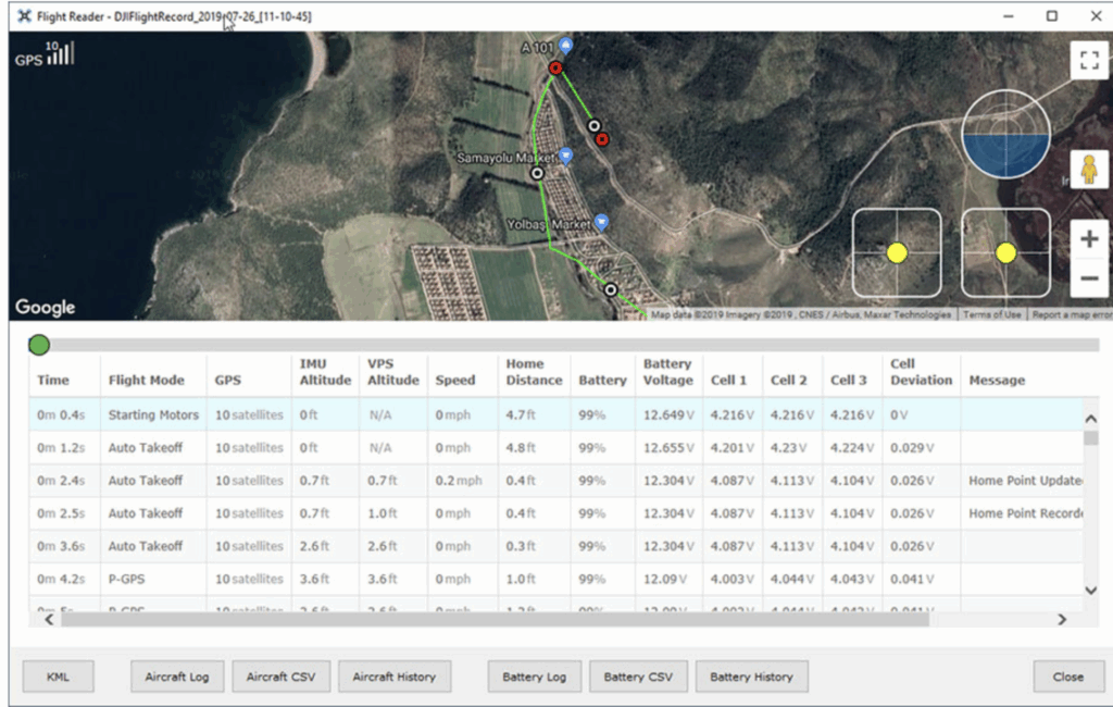 Flight Reader detailed telemetry and summary view