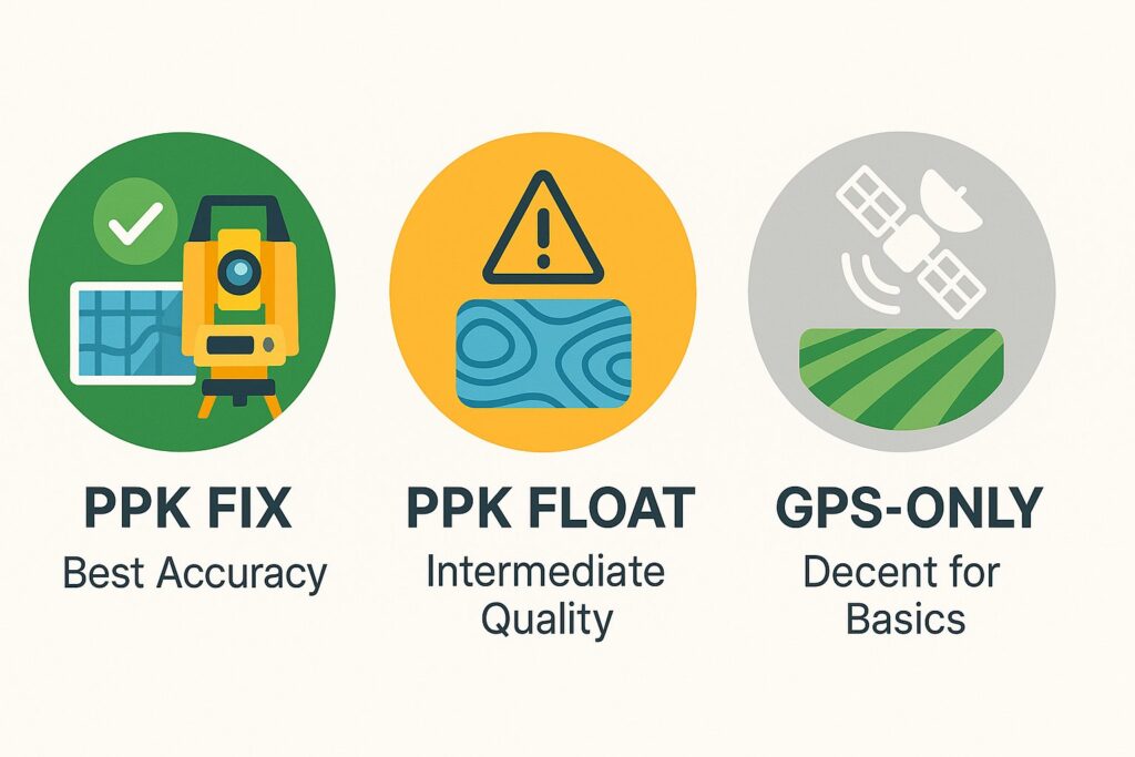 Interpreting drone mapping accuracy results — RMS, CE90, and LE90 metrics explained