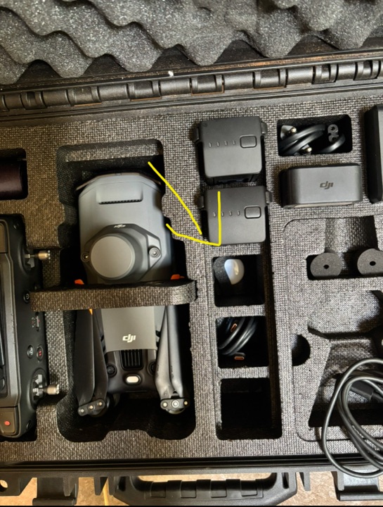 Apple AirTag secured inside drone carrying case