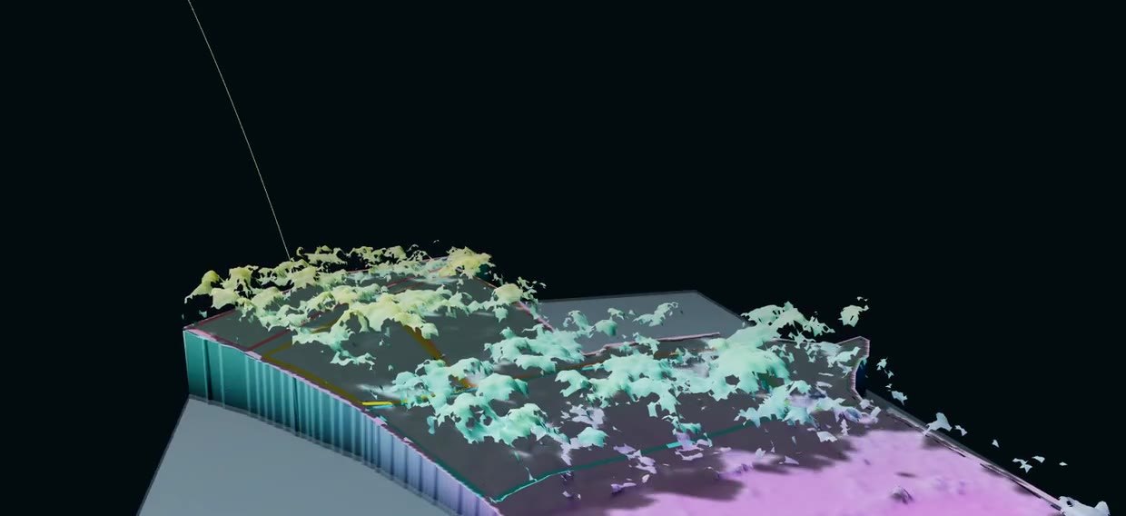 3D terrain model showing sunlight and shade